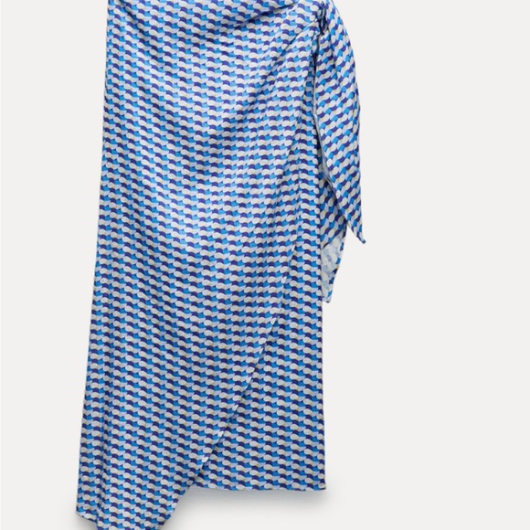 Zara Blue Striped Sarong Swimwear - Picture 1 of 3